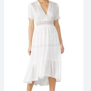 The Kooples White Lace Deep V Dress, 1